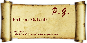 Pallos Galamb névjegykártya